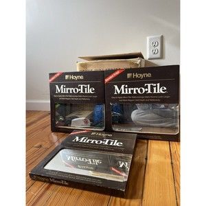 Vintage 70s Mirro-Tile By Hoyne Beveled Edge Mirror Tiles Deadstock 6 12x12 (x3)